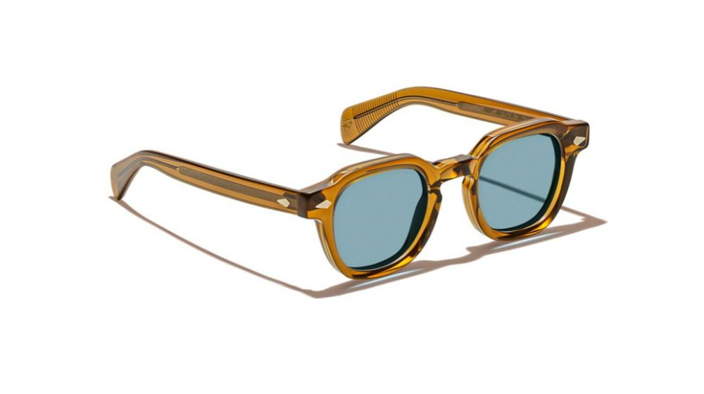 Óculos de sol Moscot Dolt cor Cognac Azul – foto 2