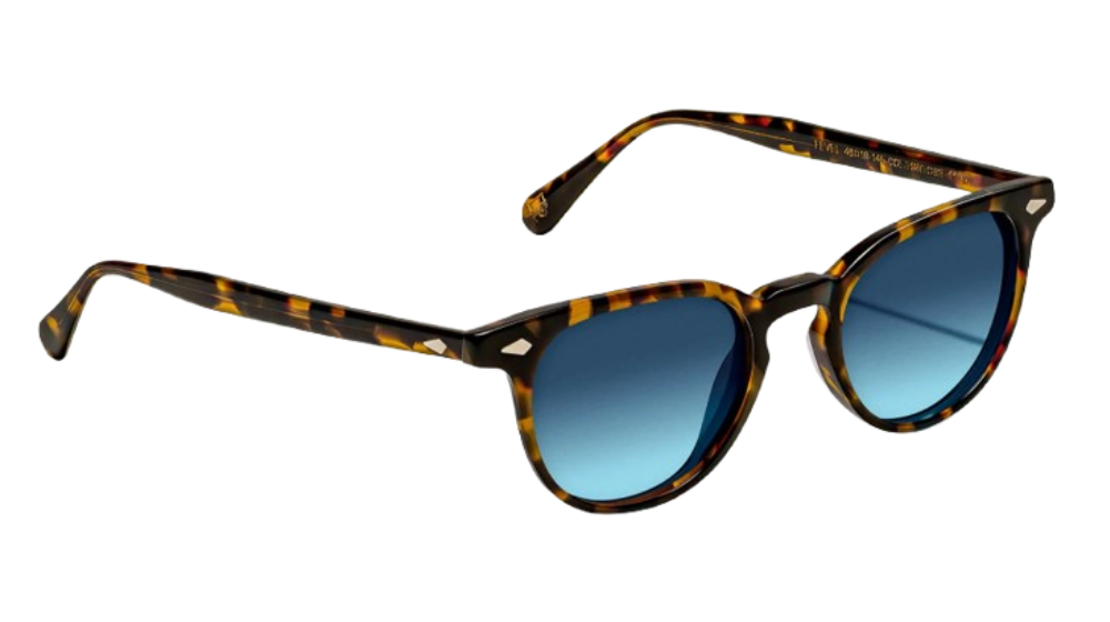 Óculos de sol Moscot Fevel cor Tortoise com lentes Denim Blue – foto 2