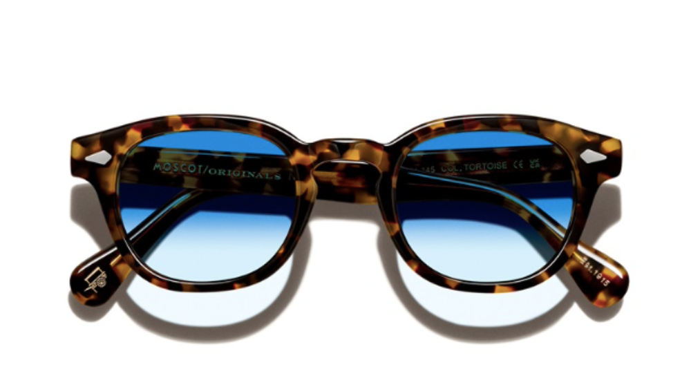 Óculos de sol Moscot Lemtosh Broadway Blue Custom made tints™ cor Tortoise – foto 1