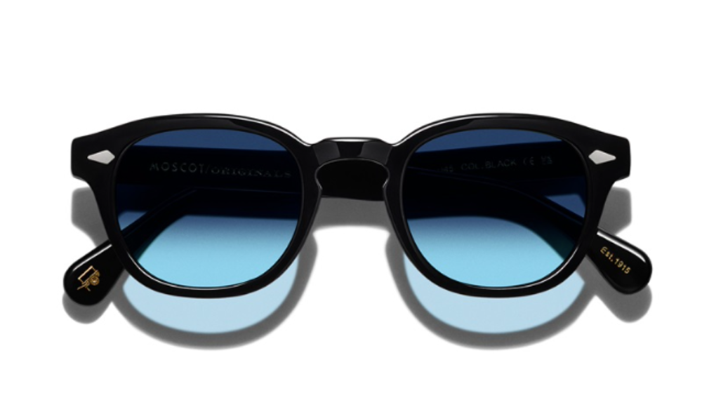 Óculos de sol Moscot Lemtosh Denim Blue Custom made tints cor Black – foto 1