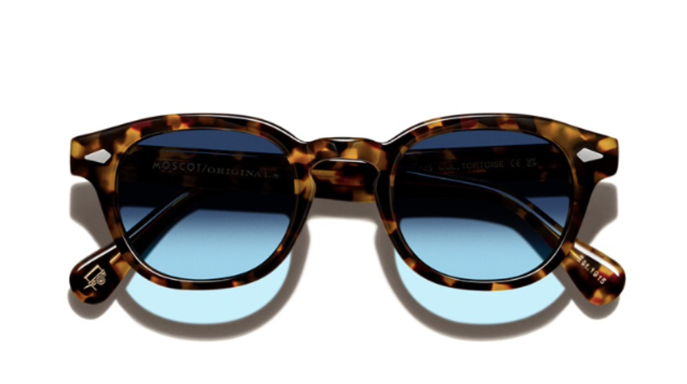 Óculos de sol Moscot Lemtosh Denim Blue Custom made tints™ cor Tortoise – foto 1
